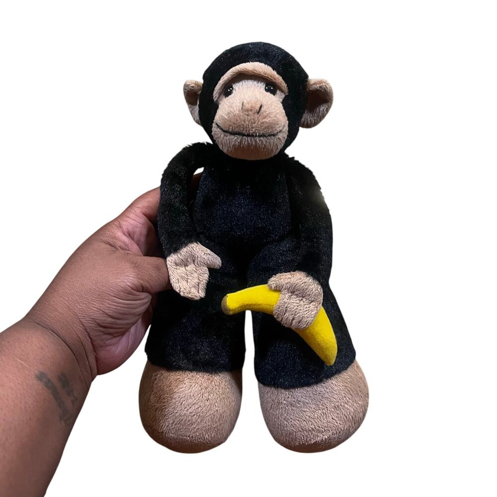 Vintage Bestever Funny Feet Tan Brown Monkey Bannana Plush Stuffed‎ Animal 11”